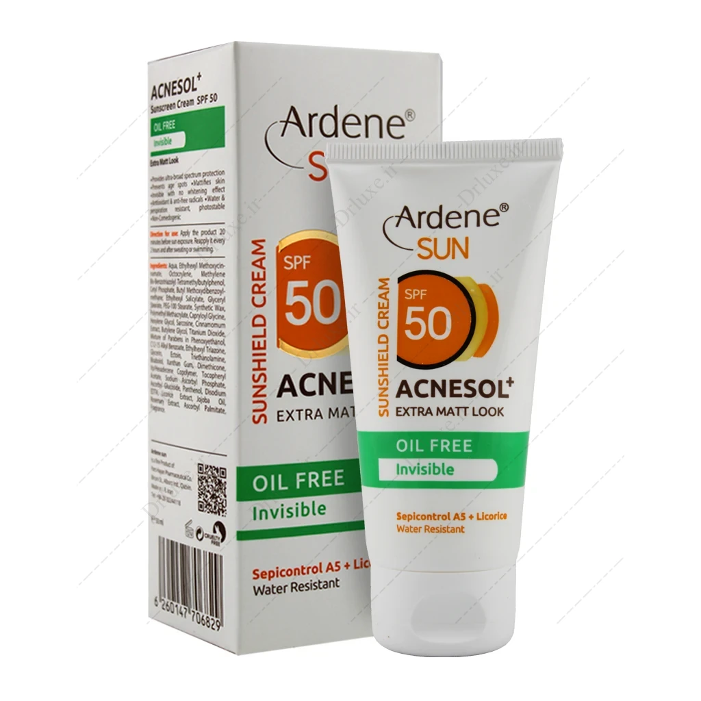 کرم ضد آفتاب SPF50 فاقد چربی آکنه سول آردن 50 میلی‌لیتر